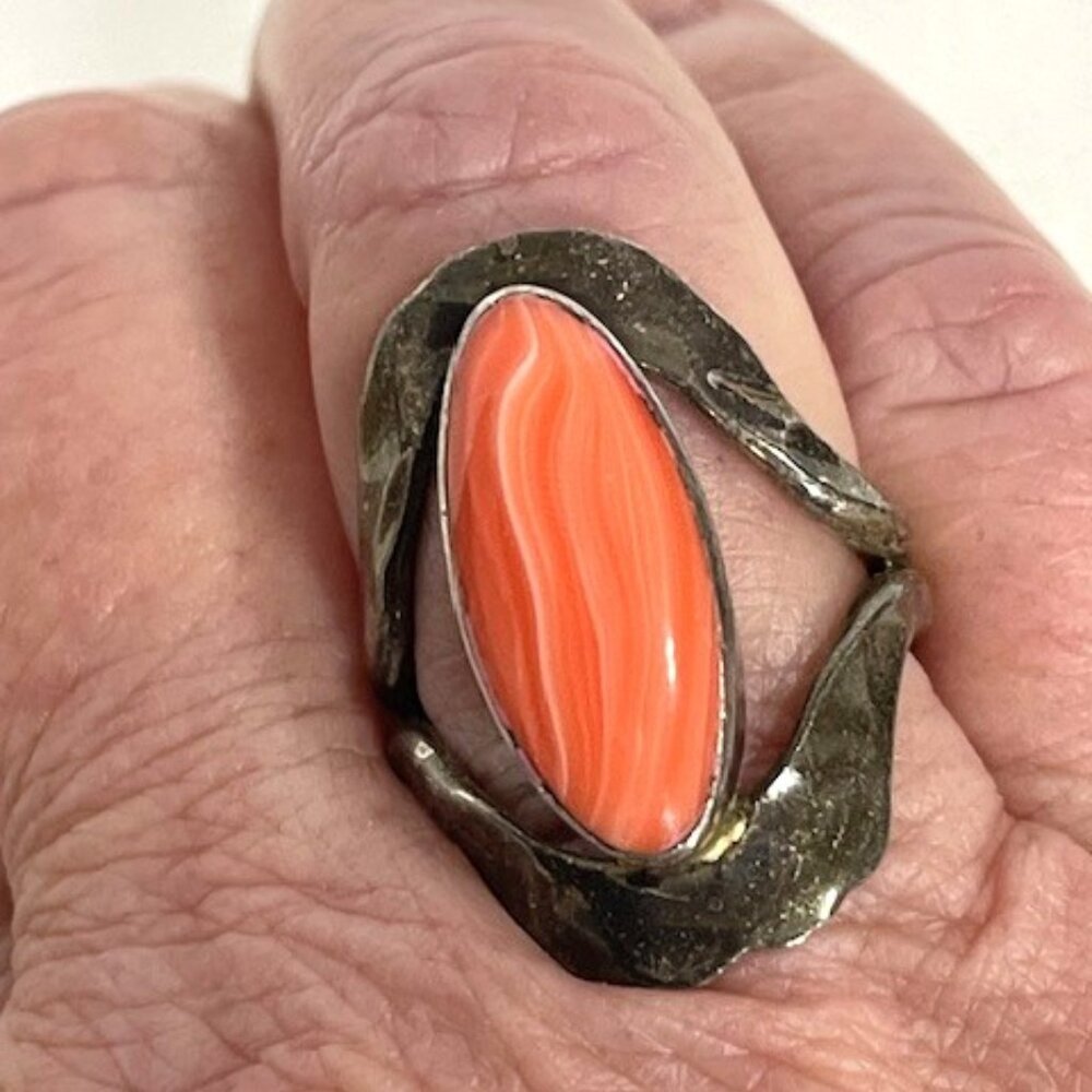 925 silver and dyed quartz ring.